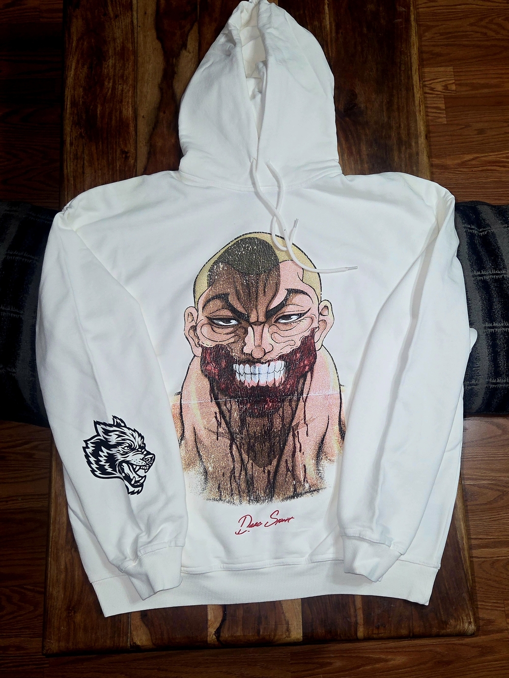 Darc Sport/Baki Hanma Collab Men's Cream Colored Pullover Hoodie